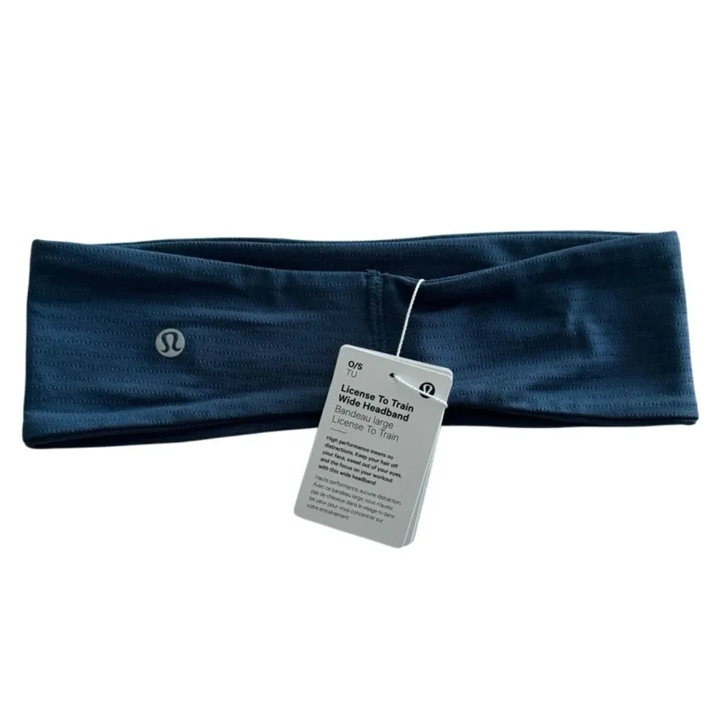 License to Train Wide Headband Blue Twill